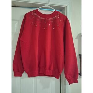 Vintage Top Stitch Morning Sun Women's Crewneck Christmas Sweater Size Large